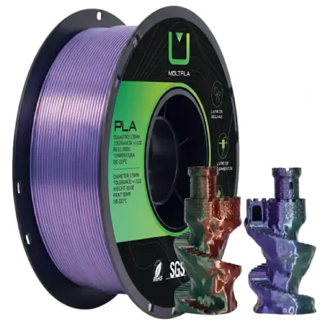 PLA Tri Color Verde Roxo Cobre 1kg Multfila