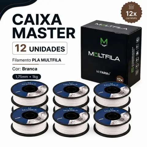Kit Farm Multfila 12kg Filamento PLA Branco