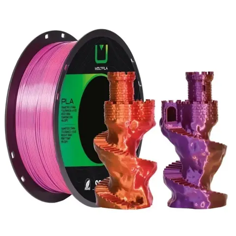 PLA Tri Color Vermelho Dourado Roxo 1kg Multfila