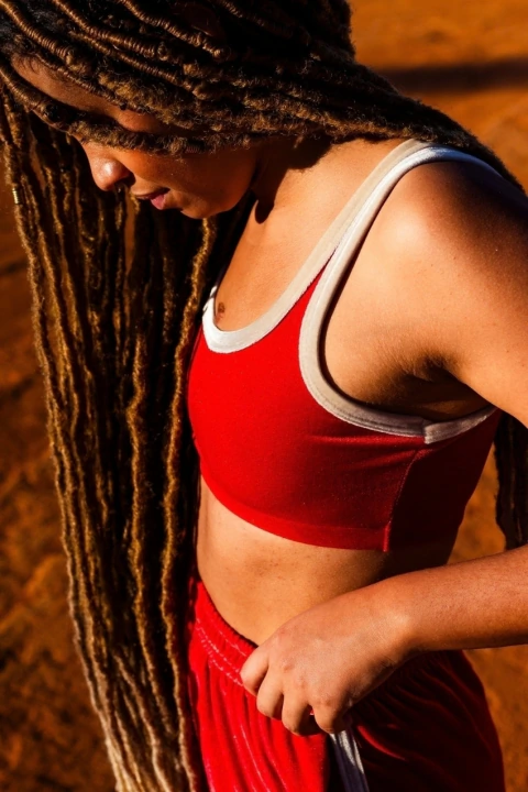 Top Retrô Veludo Vermelho