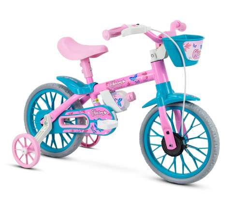 Bicicleta Infantil Charm Aro 12 Nathor C/ Cestinha Rodinha
