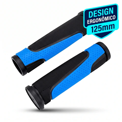 PAR DE MANOPLAS GTA NX11 ERGONÔMICAS – DESIGN ANTIDERRAPANTE (PRETO E AZUL)