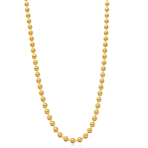 CHOKER BOLINHAS LISA 3MM DOURADO