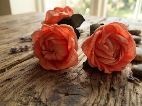 Porta Guardanapo Rosas Salmão