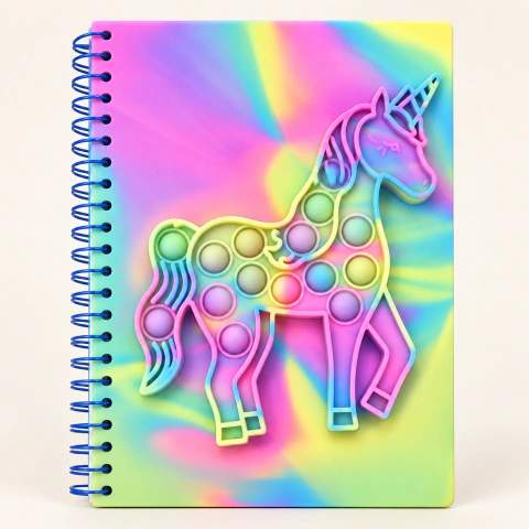 Caderno Sensorial Infantil Fidget Unicórnio Colorido