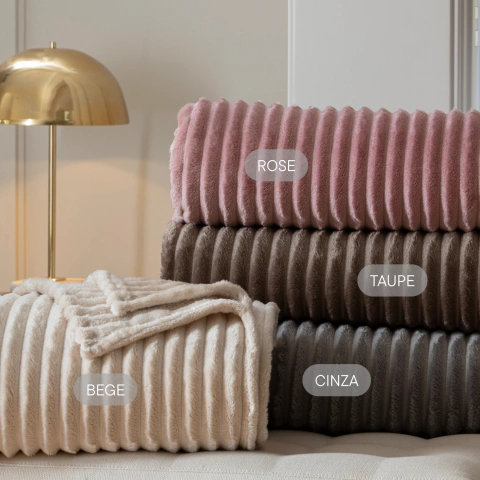 Cobertor Casal Corttex London Cinza 1,80m x 2,20m