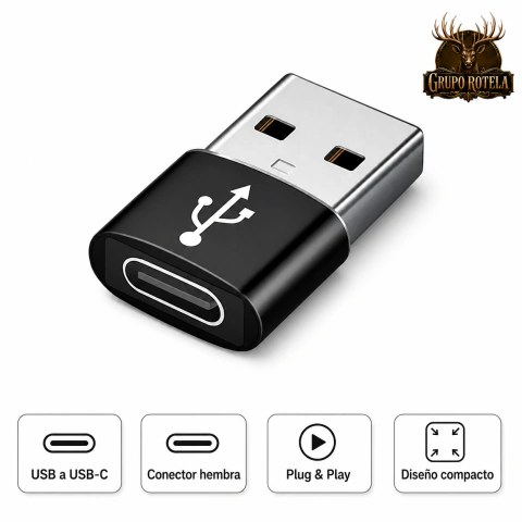 Adaptador USB-A a USB-C Hembra