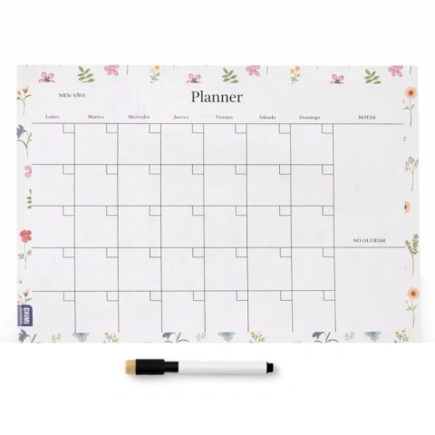 PLANIFICADOR IMANTADO CHIMI MENSUAL FLORES LILA 30X42CM