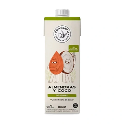 Leche De Almendras Y Coco Sin Azúcar 1 Lt Tratenfu (3un)