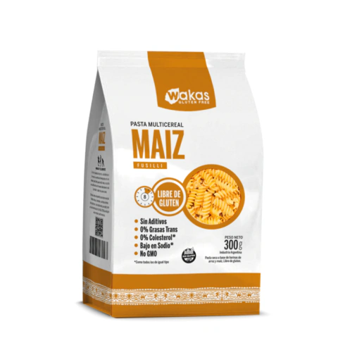 Wakas Fusilli Multicereal Maìz X 300Gr (3 un)