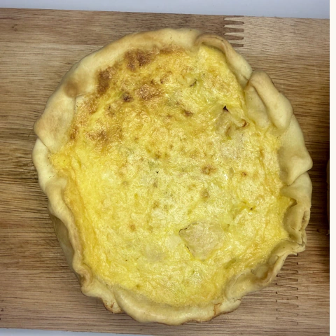 Tarta de pollo y puerro