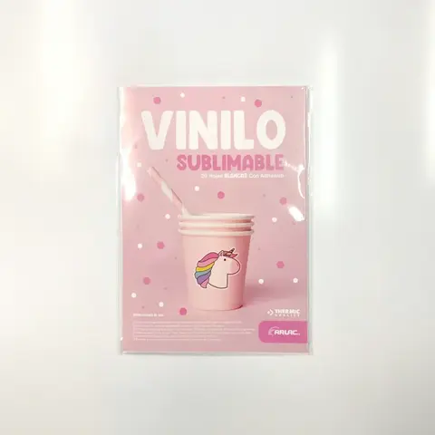 VINILO AUTOADHESIVO SUBLIMABLE THERMIC QUALITY LITE - BLANCO BRILLANTE A4 - (Precio por Paquete de 20 hojas)
