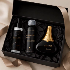 Kit Obelisk Nuit com 03 unidades (01 Colonia 100ml + 01 Hidratante 200ml + 01 body spray Iluminador 100ml)