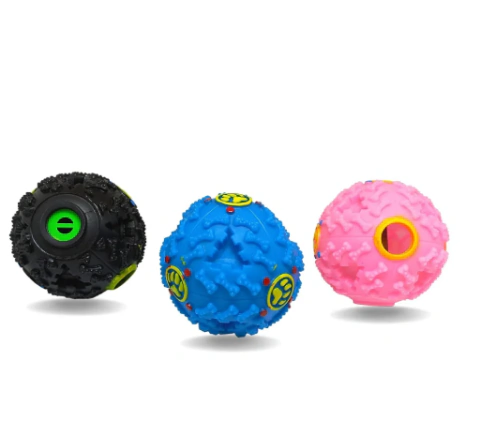 Brinquedo Bola Interativa Porta Petisco Diâmetro Rosa 9.5cm