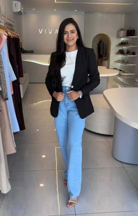 Blazer Feminino de Botão Único