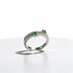 Anillo Dual esmeralda