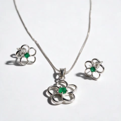 Set de esmeralda florecer