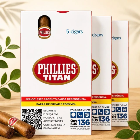 Charuto Phillies Titan Tradicional – Caixa com 5 Unidades