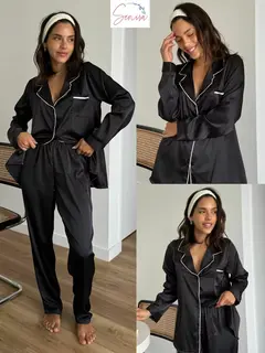 PIJAMA CAMISERO DE SATEN - comprar online