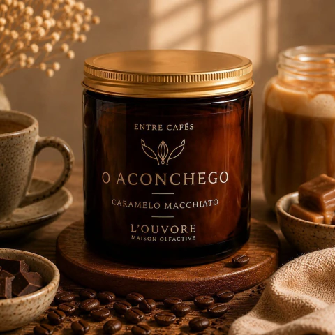 Vela Perfumada O Aconchego – Caramelo Macchiato | 400 g