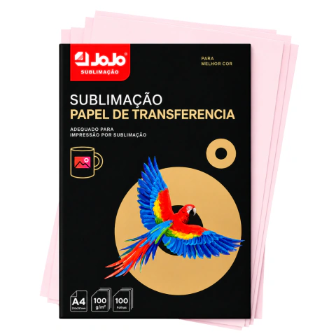 Papel para Sublimação Jojo Fundo Rosa 100 folhas tamanho A4 100g