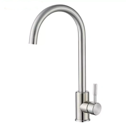 Misturador Pirinfarina Desing monocomando para cozinha em aço inox escovado