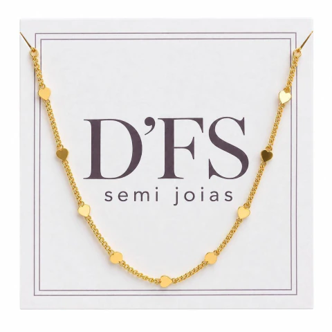 Chocker plaquinha de coração seguidos