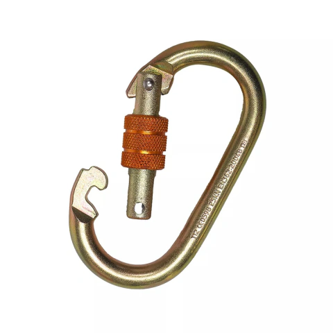 Mosquetão Oval de Aço Steelflex 25 kN Trava Rosca Abertura 17 mm