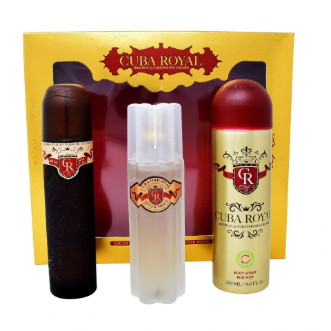 Set Cuba Royal 3pzs 100ml Edt Spray/ Desodorante 200ml Spray/ After Shave 100ml.
