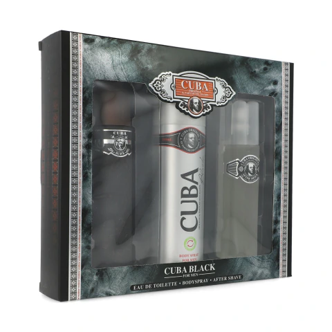 Set Cuba Black For Men 3Pzs
