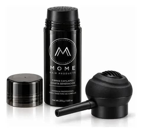 Mome Fibras Capilares 27.5gr Cafe Oscuro + Bomba Premium.