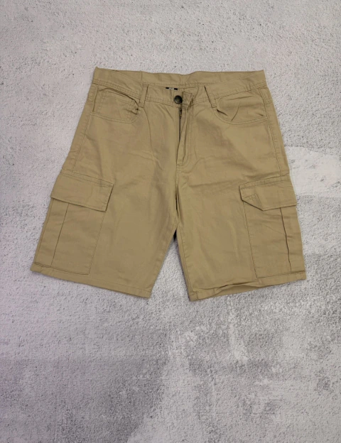 Bermuda Mom Cargo Gabardina Beige