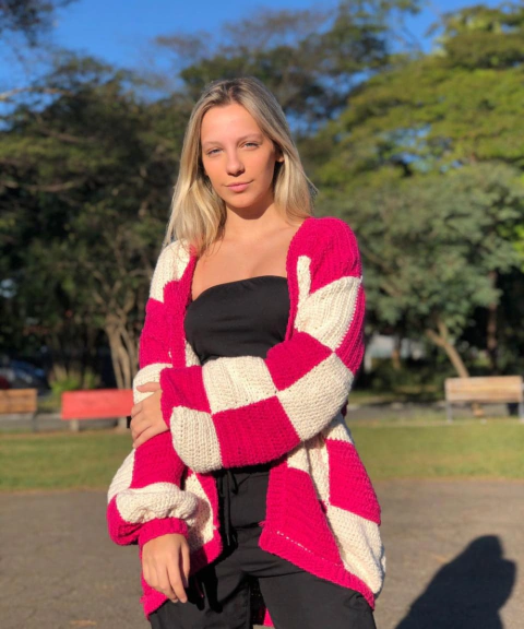 Casaco Square Oversized em Crochê