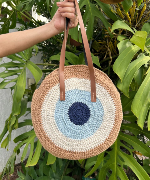 Bolsa Evil Eye em Crochê – Olho Grego