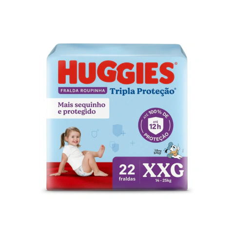 Fralda shortinho XXG 22 unidades huggies