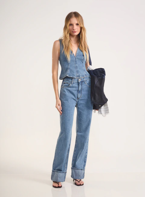 Blusa Colcci Jeans Índigo