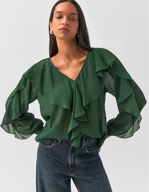 Blusa Shoulder Verde