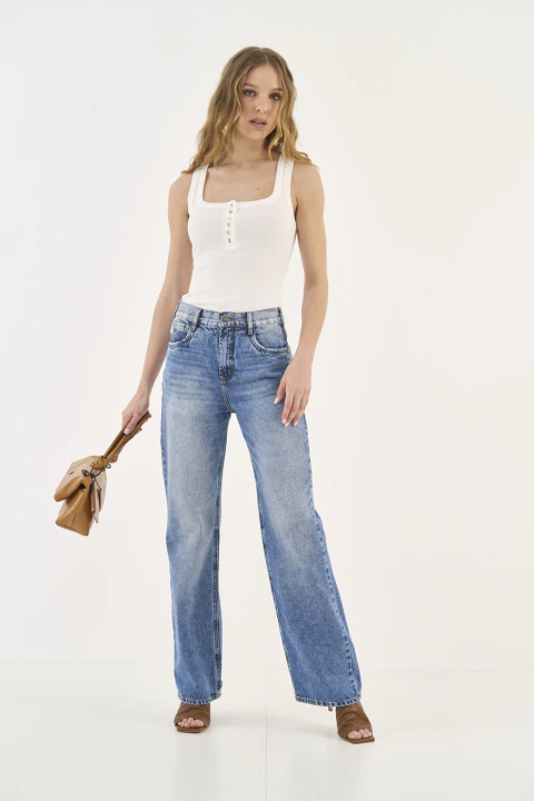 Calça Colcci Wide Leg Índigo