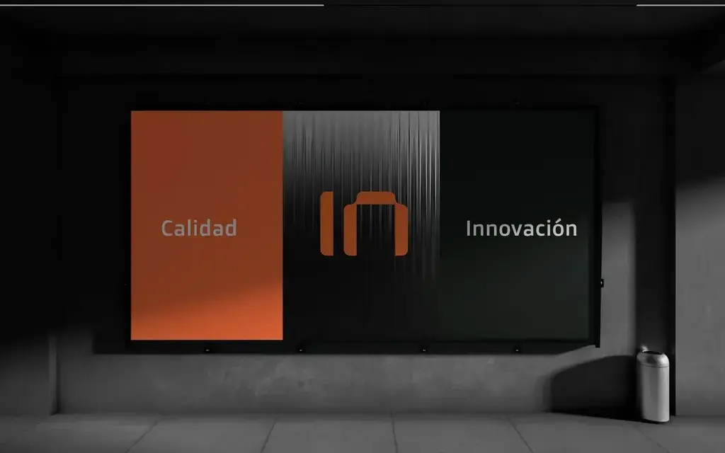 Cartelería de vía pública con la identidad aplicada