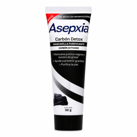 Mascarilla Facial Asepxia Carbón Detox – 30 g