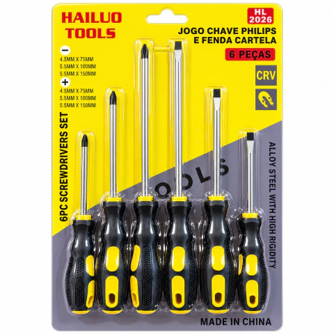 SET 6 DESTORNILLADORES IMANTADOS 1521 AMARILLO