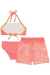 Biquíni em Malha com Proteção UV50+ e Shorts Saída de Praia em Tela Fashion - Zirulica