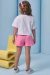 Conjunto de Blusa em Meia Malha e Shorts Saia em Moleton Botonê sem Pelúcia - comprar online