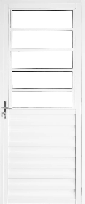 Porta com Basculante Aluvid Branca Vidro Liso