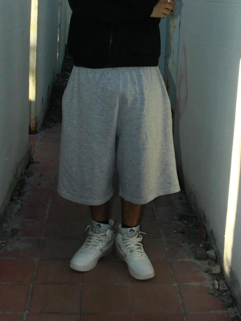 Bermuda Baggy de Algodón Gris