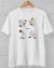 Camiseta branca no cabide com arte da série Ruptura (Severance)
