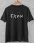 Camiseta preta no cabide com o logo da série From (A Origem)
