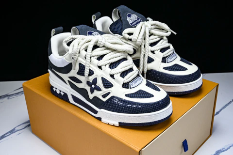 Tênis LV Skate Azul-Marinho e Branco
