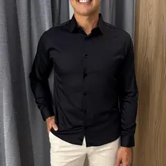 0001 - Camisa Social Manga Longa | Fio De Bambu - comprar online