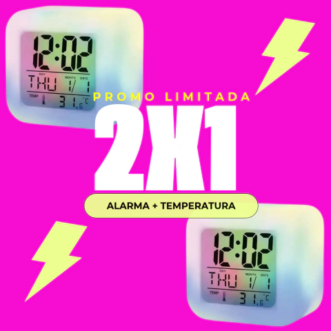 2x1 Reloj Digital Cubo LED con Alarma + Temperatura + ENVIO GRATIS